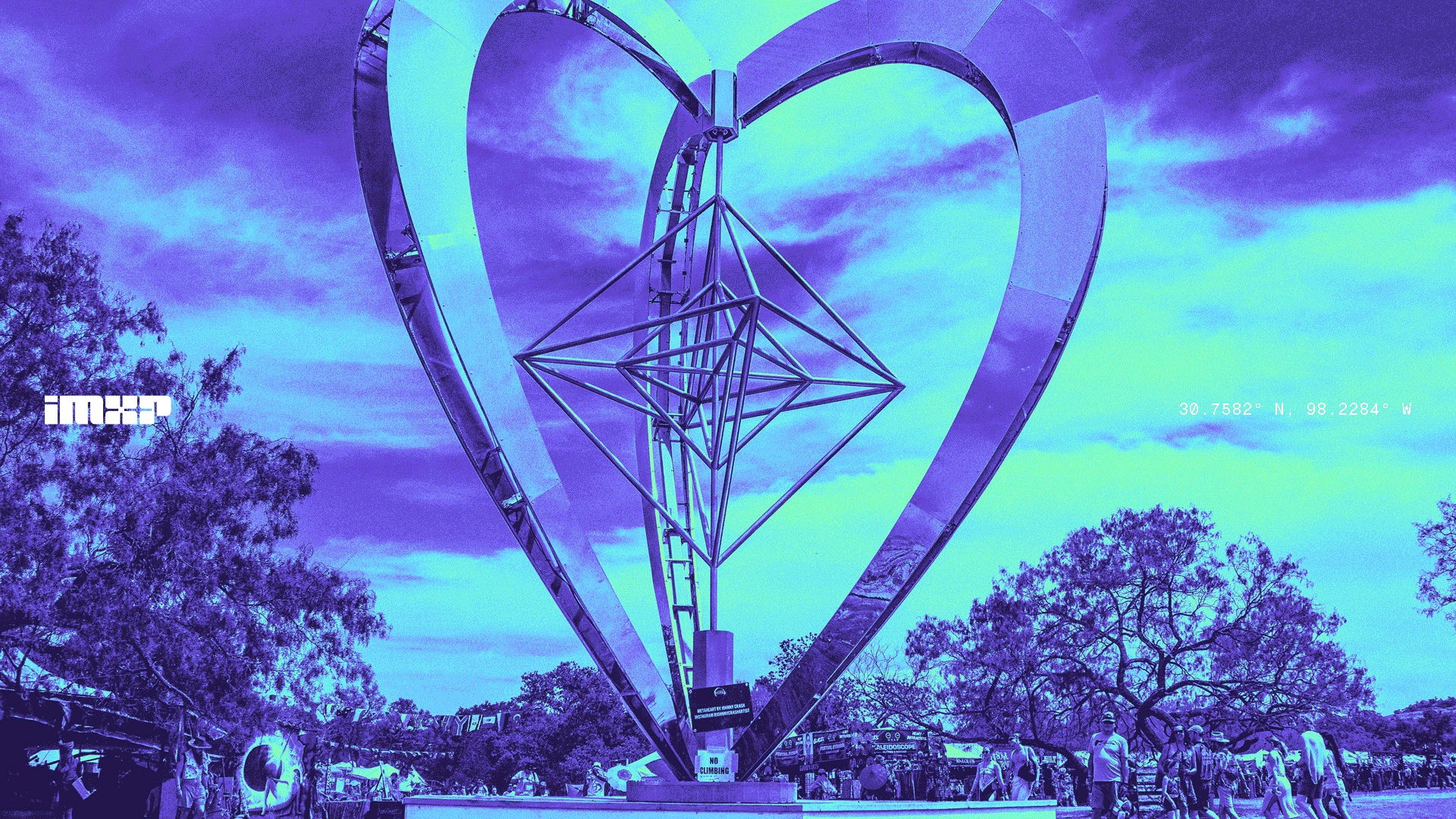 A monumental heart-shaped art installation from IMXP’s visual collection